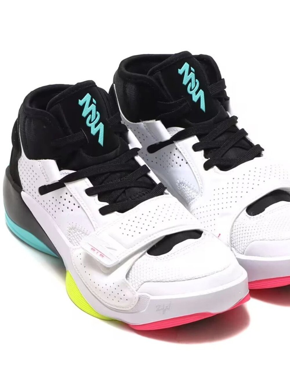 Nike Jordan Zion 2 White Volt Black Dynamic Turq DO9514-107 Grade School 5.5Y